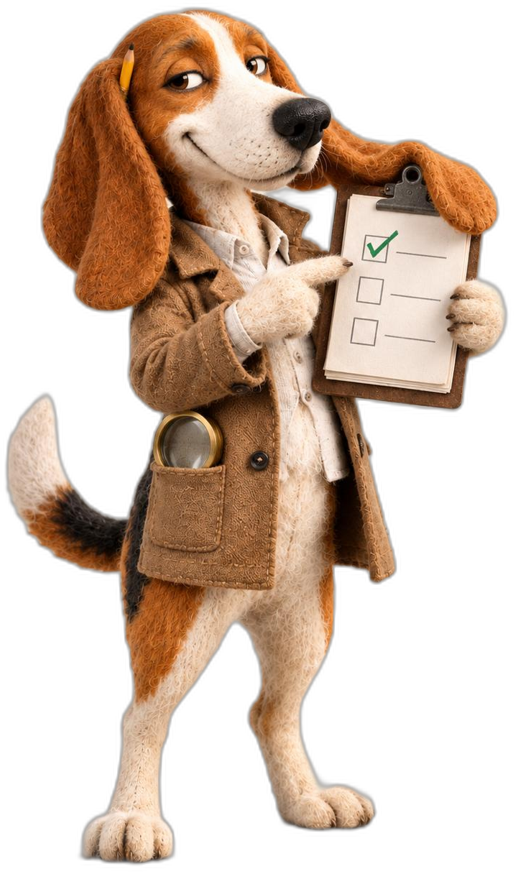 Beagle, the Beagle Paperwork mascot — a dog holding a checklist